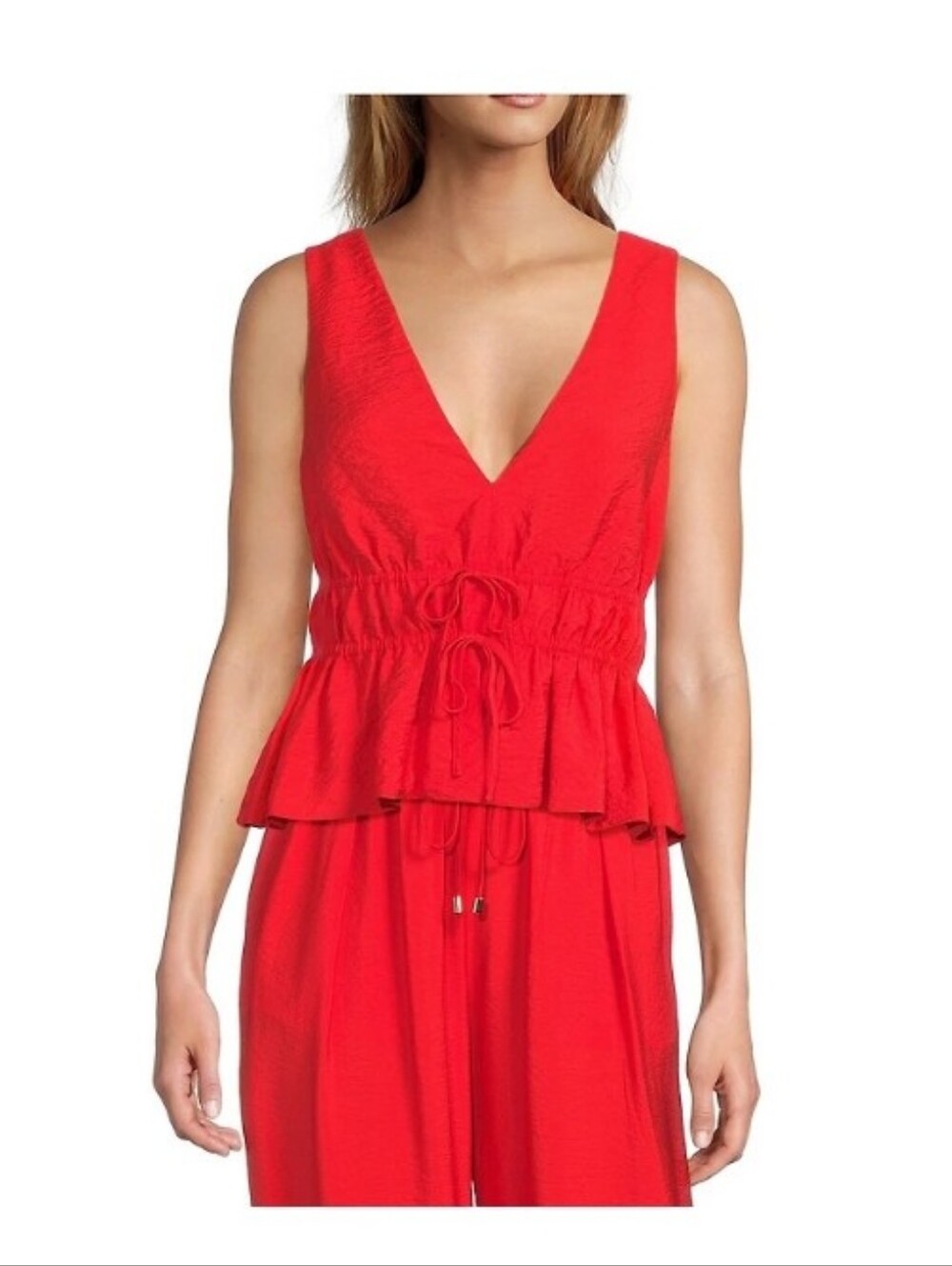Antonio Melani Peplum Hem Robyn Blouse In Tomato Red Size XS NWT